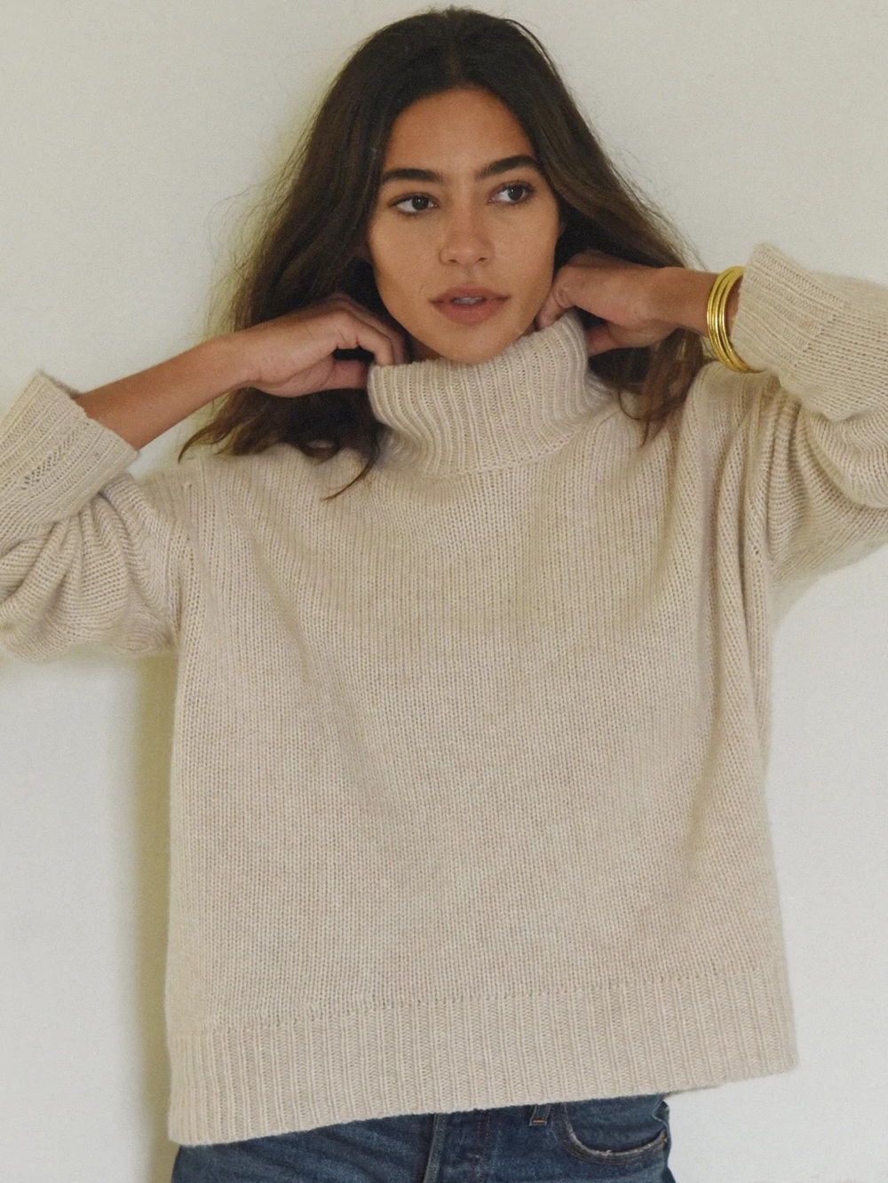 Beachwood The Cashmere Carmel Sweater in Moon Size M/L